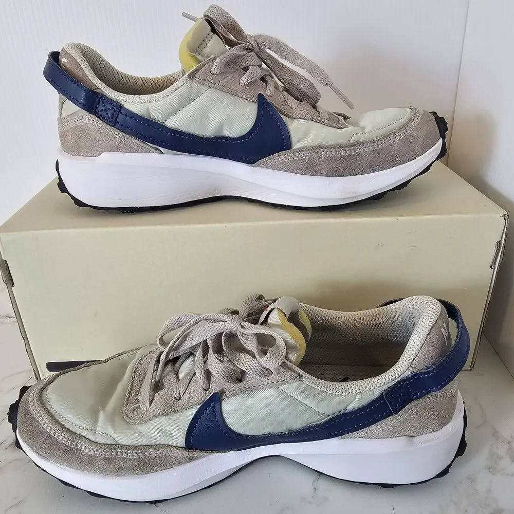Nike Waffle Debut Womens Size 8.5 Gray Blue White Athletic Running Shoe Sneakers
